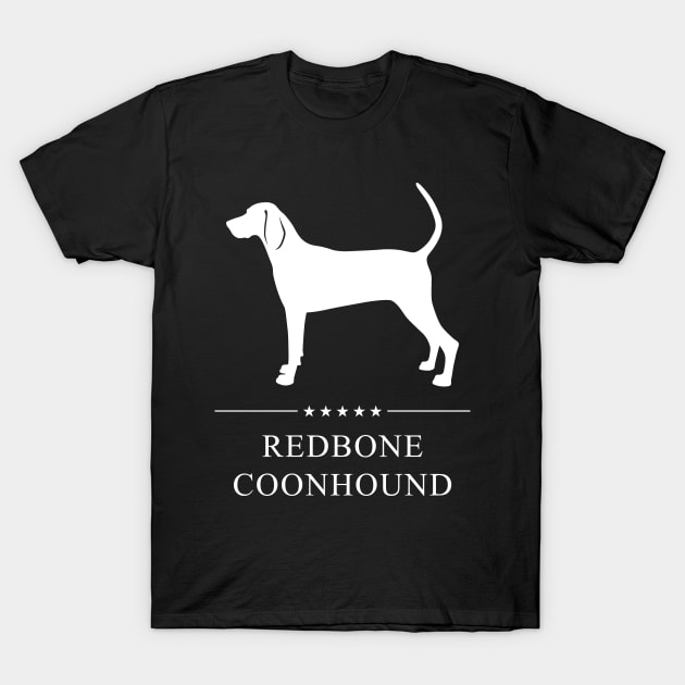 Redbone Coonhound Dog White Silhouette T-Shirt by millersye